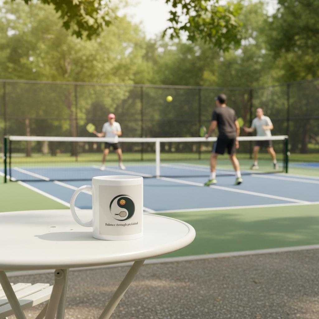 "Balance Through Pickleball" High Quality Graphic Mug for Pickleball Enthusiasts