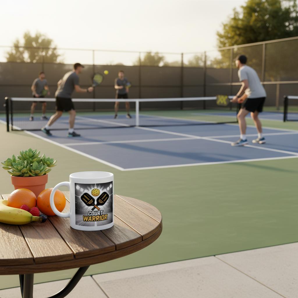 "Court Warrior" High Quality Graphic Mug for Pickleball Enthusiasts