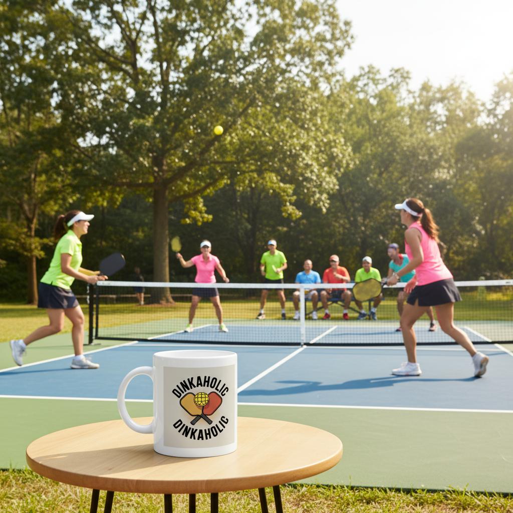 "Dinkaholic" High Quality Graphic Mug for Pickleball Enthusiasts