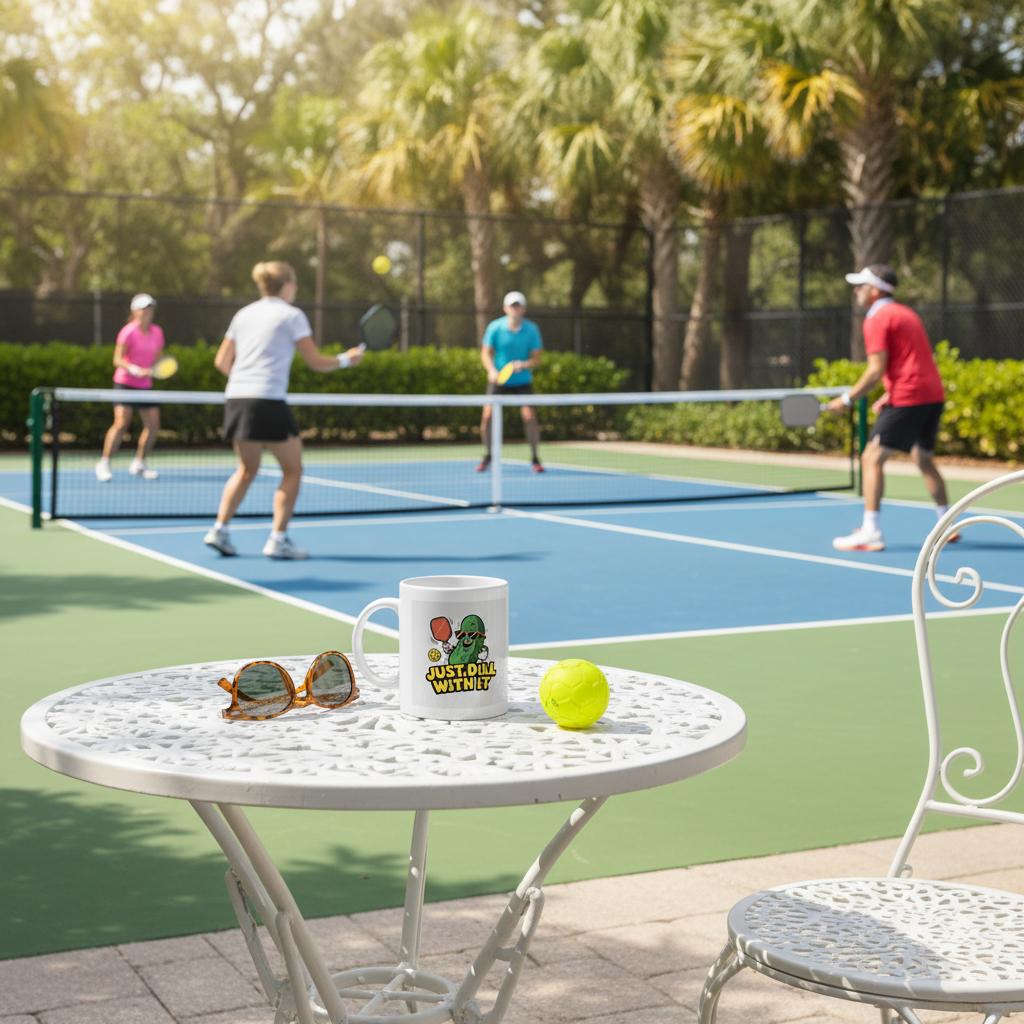 "Just Dill With It" High Quality Graphic Mug for Pickleball Enthusiasts