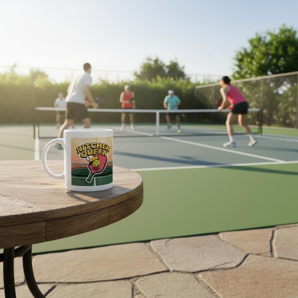 "Kitchen Queen" High Quality Graphic Mug for Pickleball Enthusiasts