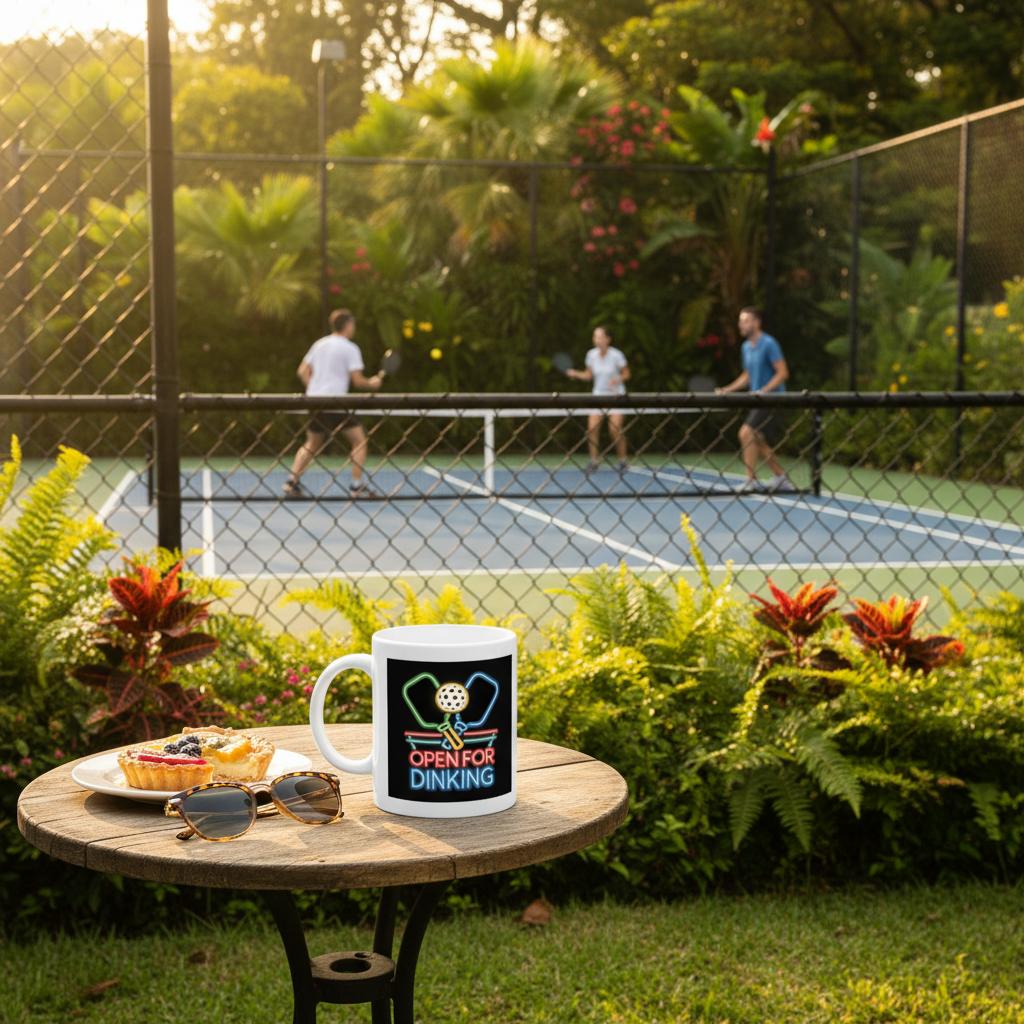 "Open For Dinkng" High Quality Graphic Mug for Pickleball Enthusiasts